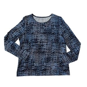 Croft & Barrow Long Sleeve Classic Tee Shirt LARGE Blue